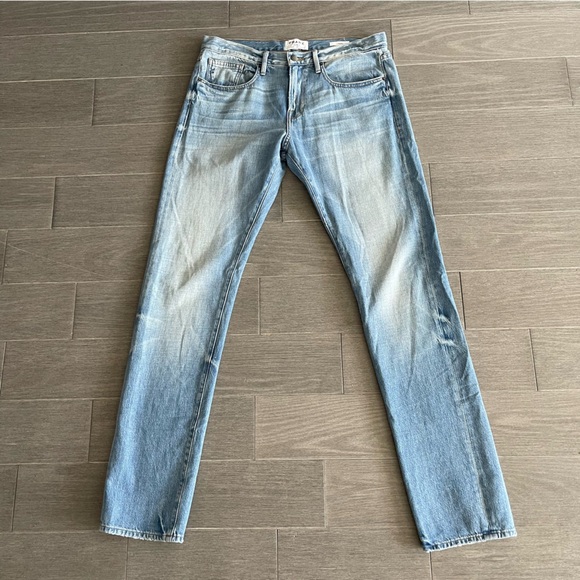 FRAME DENIM L'HOMME SLIM STRAIGHT JEANS IN WHITE SANDS Men’s Size 32 x 35 Tall - Picture 3 of 16